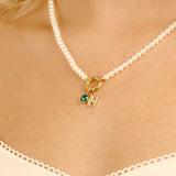 Glass Pearl Charm Keeper Necklace - Winks Design Studio,LLC