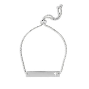 18K Gold Engravable Cross Bar Bracelet - Winks Design Studio,LLC