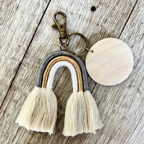 Boho Rainbow Bag Charm Keychain - Winks Design Studio,LLC
