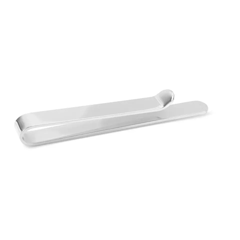 18K gold PVD engraved tie bar by Winks Design Studio, LLC, showing a sleek, polished metal tie bar with subtle engraved details.