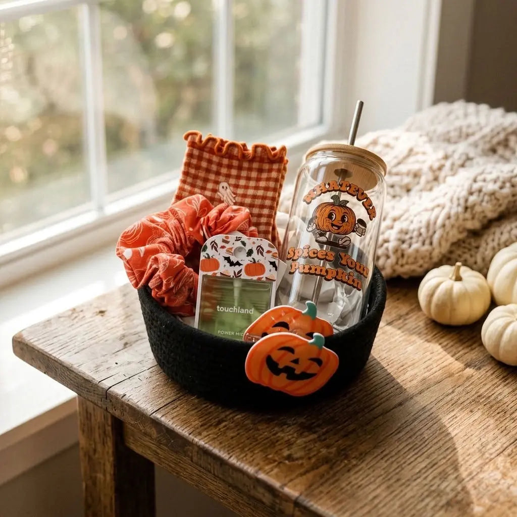 Whatever Spices Your Pumpkin Boo Basket Autumn Gift Set