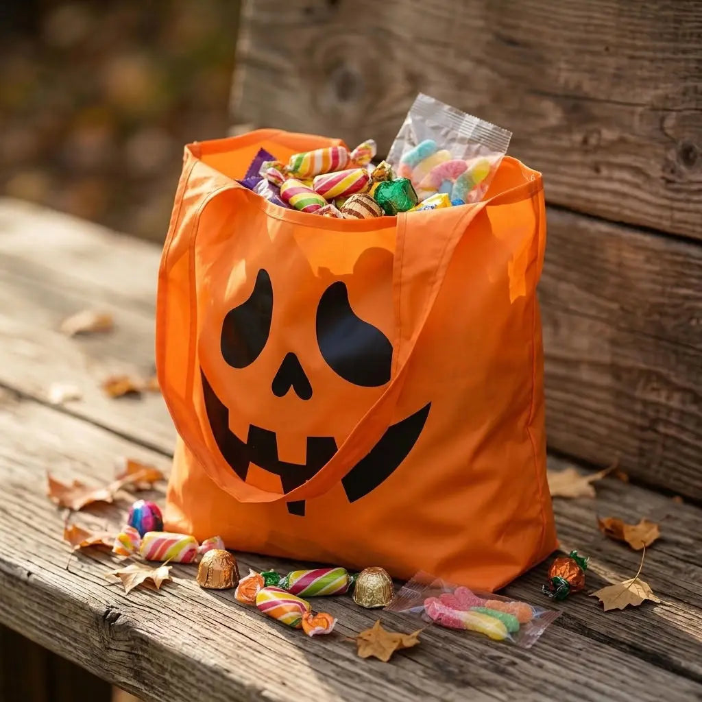 Reusable Halloween Tote – Durable Jack O Lantern Candy Carrier | Eco Friendly Bag