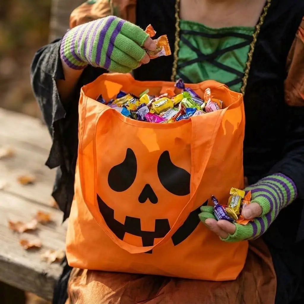 Reusable Halloween Tote – Durable Jack O Lantern Candy Carrier | Eco Friendly Bag