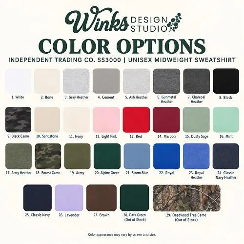Independent Trading Co. SS3000 – Midweight Crewneck Sweatshirt Winks Design Studio,LLC