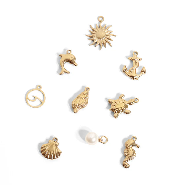 Gold Sea Charm - Winks Design Studio,LLC