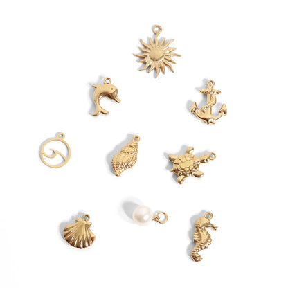 Gold Sea Charm - Winks Design Studio,LLC