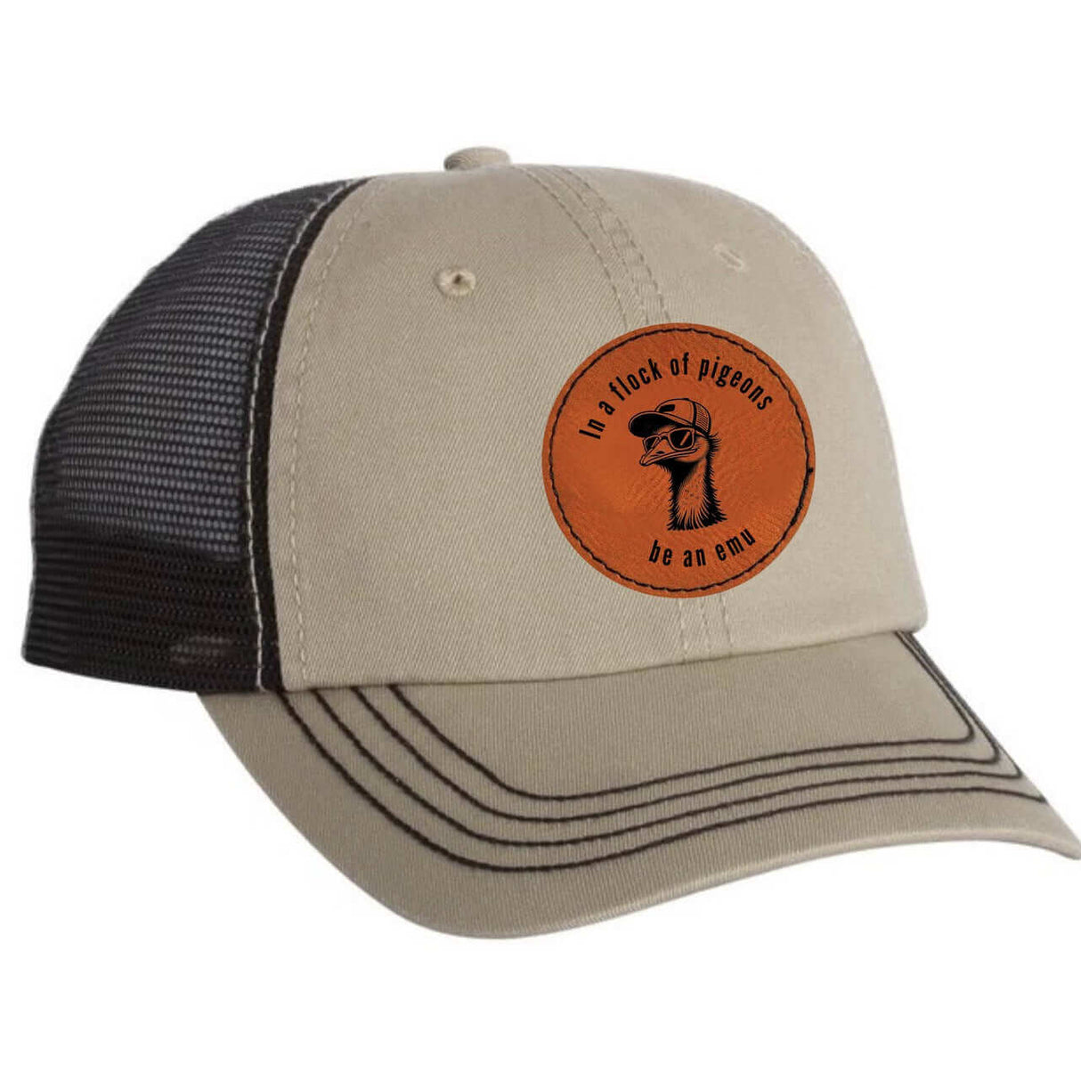 R & R Leather Patch Trucker Hat Hats Winks Design Studio,LLC