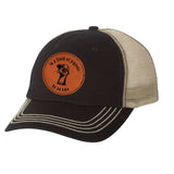 R & R Leather Patch Trucker Hat Hats Winks Design Studio,LLC