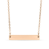 18K Gold Engraved Bar Necklace | Personalized Stainless Steel - Winks Design Studio,LLC