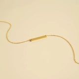 18K Gold Engraved Bar Necklace | Personalized Stainless Steel - Winks Design Studio,LLC