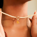 Glass Pearl Charm Keeper Necklace - Winks Design Studio,LLC