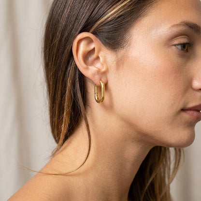 18K Oval Huggie Earrings - Winks Design Studio,LLC