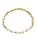 18K Gold Glass Pearl Stretch Bracelet