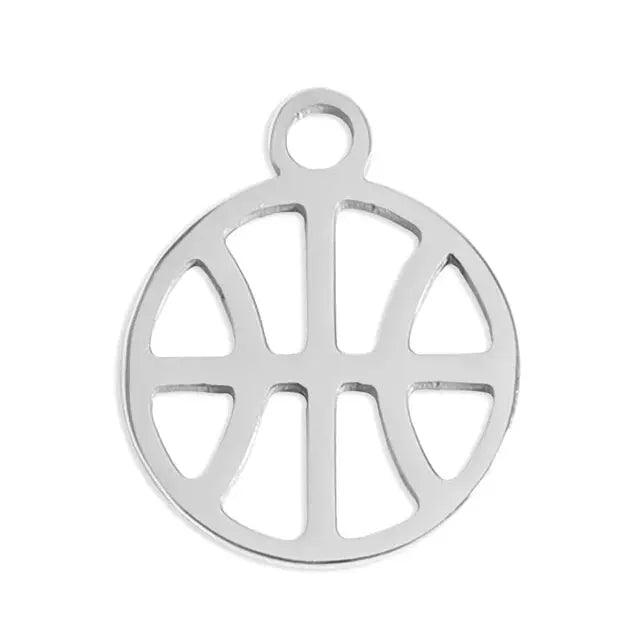 Winks Design Studio LLC sports charm featuring a basketball design, perfect for sports-themed jewelry or accessories.