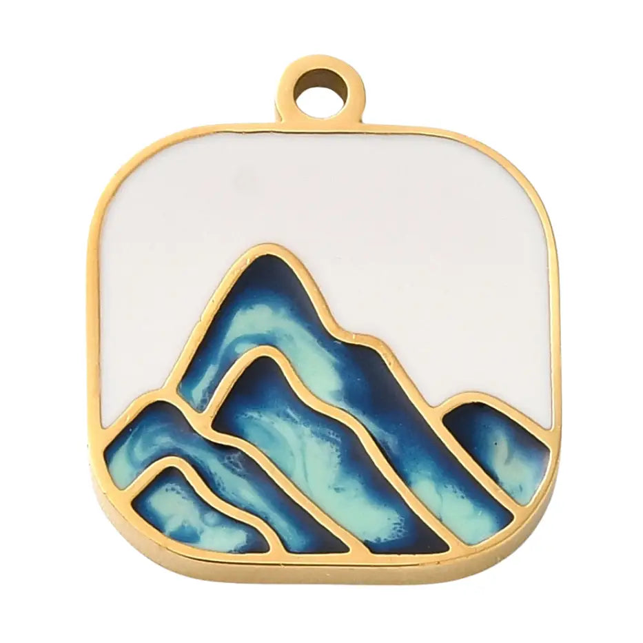 Gold Mountain Range Pendant Charm