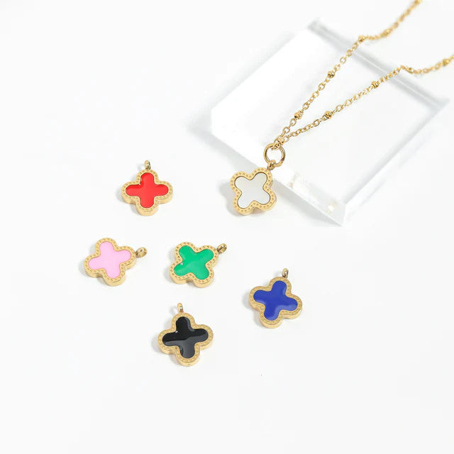 Gold Lucky Clover Charm - Winks Design Studio,LLC