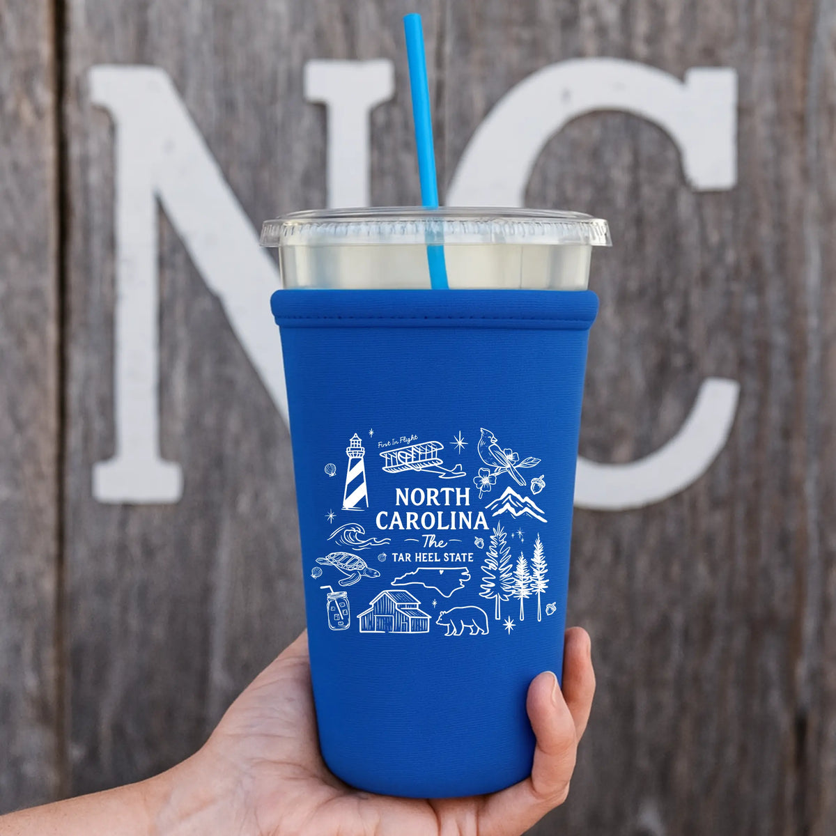 North Carolina State Cup Sleeve by Winks Design Studio, LLC, featuring a cozy, branded sleeve for hot beverages with state pride.