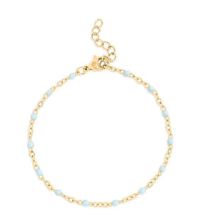 18K Gold Turquoise Confetti Bracelet - Winks Design Studio,LLC