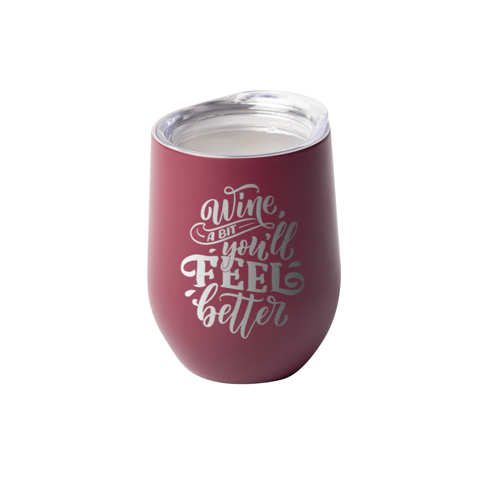 Custom 12oz Stemless Wine Glass - Winks Design Studio,LLC