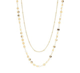 18K Gold Circle & Satellite Chain Layered Necklace