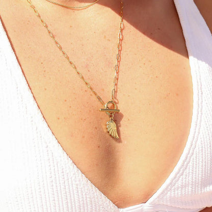 18K Gold Angel Wing Charm - Winks Design Studio,LLC