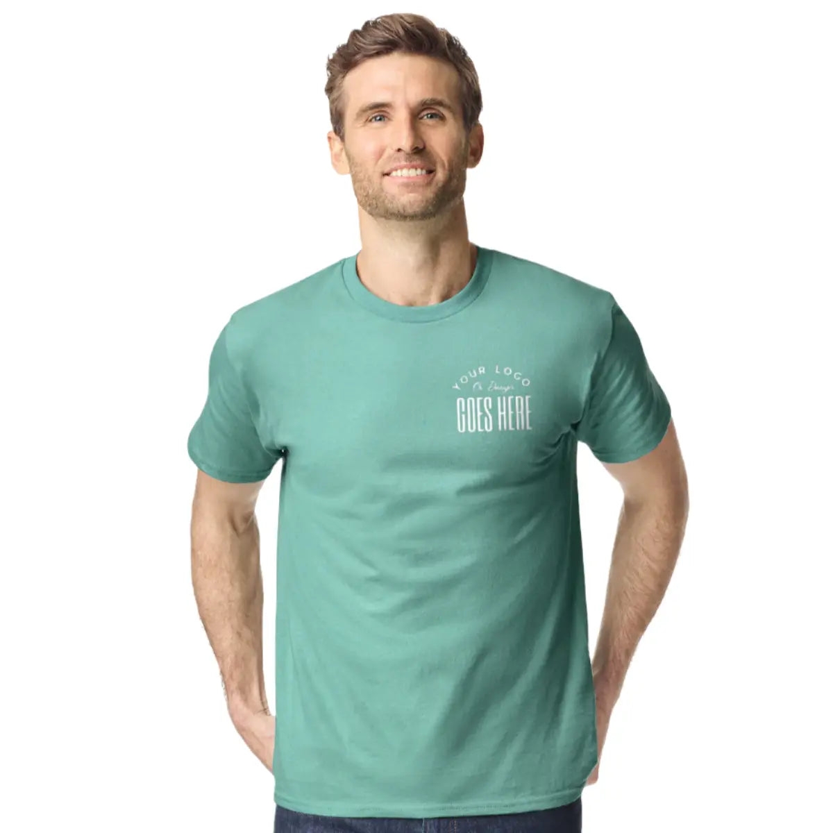 Winks Design Studio LLC custom heavy cotton Gildan Classic midweight T-shirt in black, showing front view with crew neck.