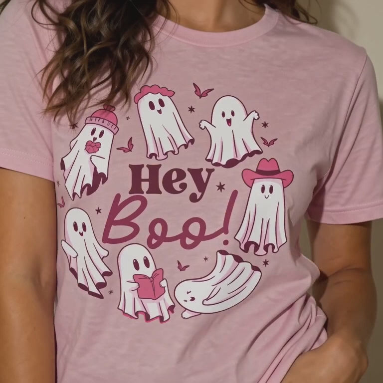 Hey Boo Halloween Ghost T-Shirt