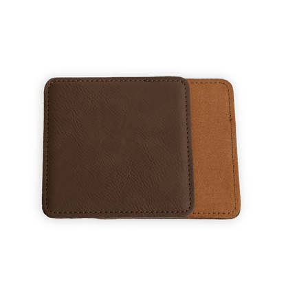 Custom Engraved Leather Coaster Set - Winks Design Studio,LLC