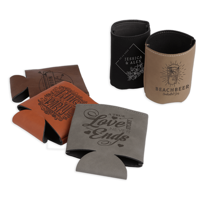 Custom Leather Koozie - Winks Design Studio,LLC