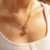 18K Gold Paperclip Charm Keeper