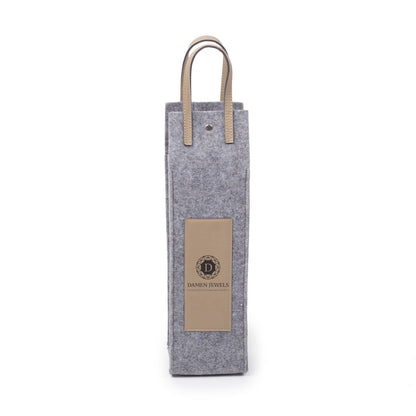 Custom Leather Flannel Wine Tote - Winks Design Studio,LLC