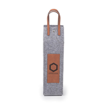 Custom Leather Flannel Wine Tote - Winks Design Studio,LLC