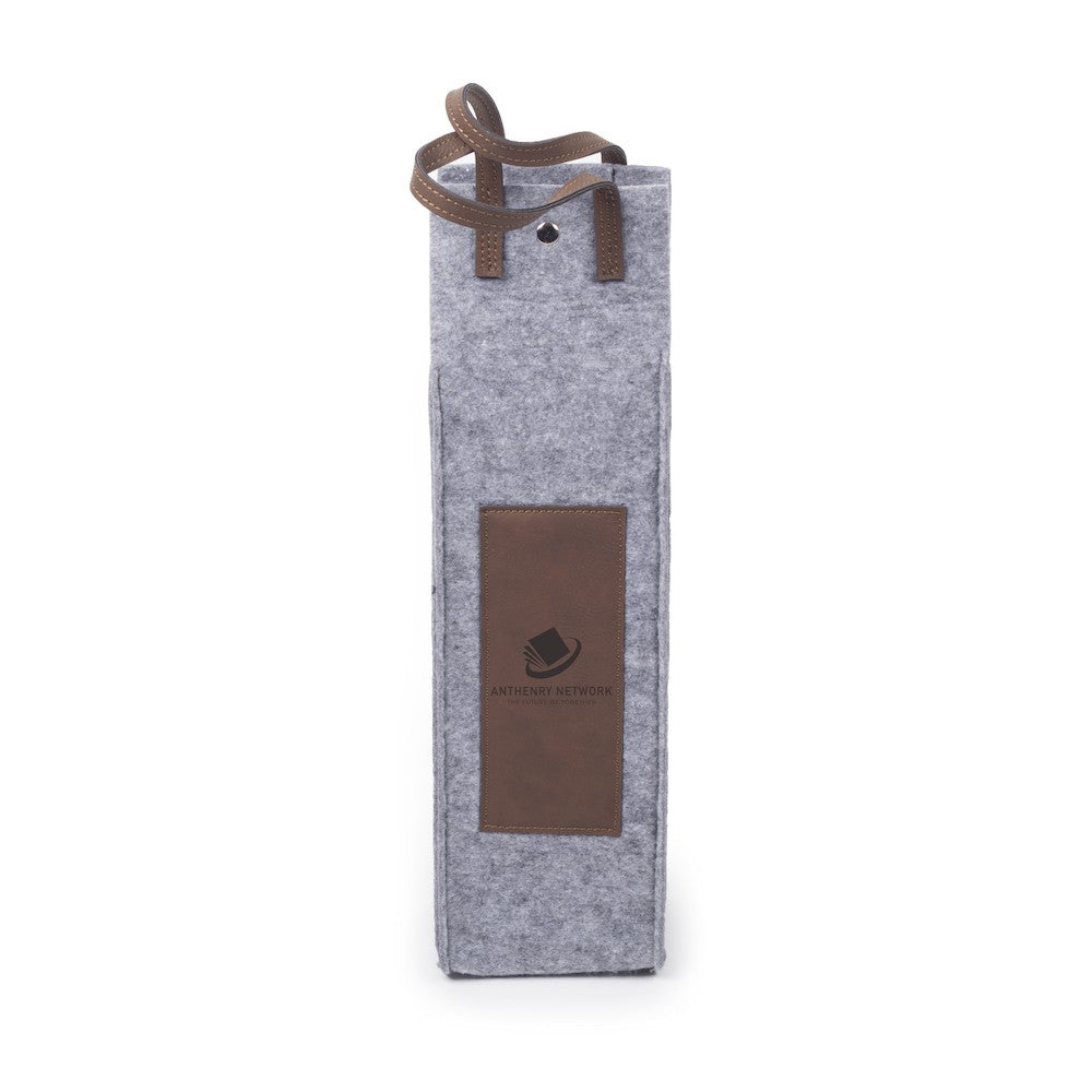 Custom Leather Flannel Wine Tote - Winks Design Studio,LLC