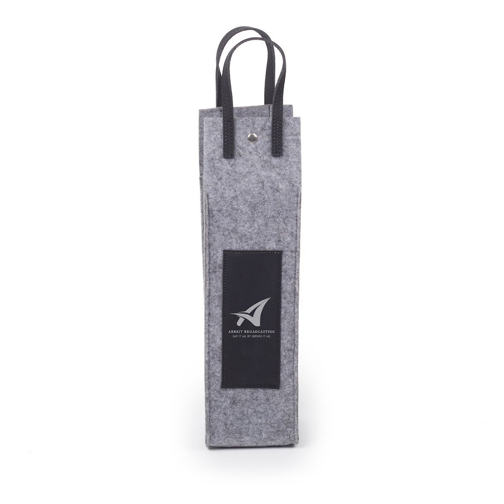 Custom Leather Flannel Wine Tote - Winks Design Studio,LLC