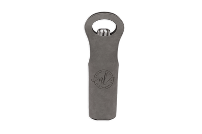 Custom Leather Wine Tote - Winks Design Studio,LLC