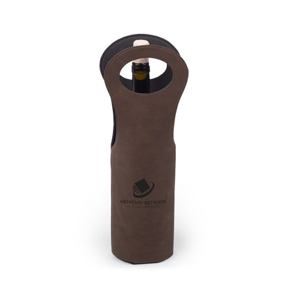 Custom Leather Wine Tote - Winks Design Studio,LLC
