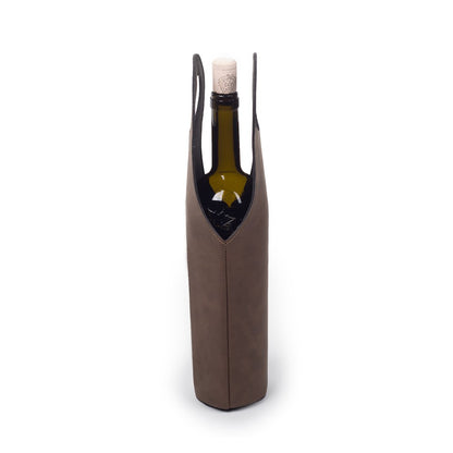 Custom Leather Wine Tote - Winks Design Studio,LLC