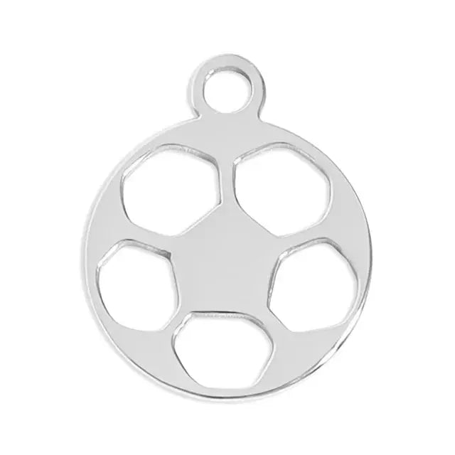 Winks Design Studio LLC sports charm featuring a detailed soccer ball design on a silver-tone charm.