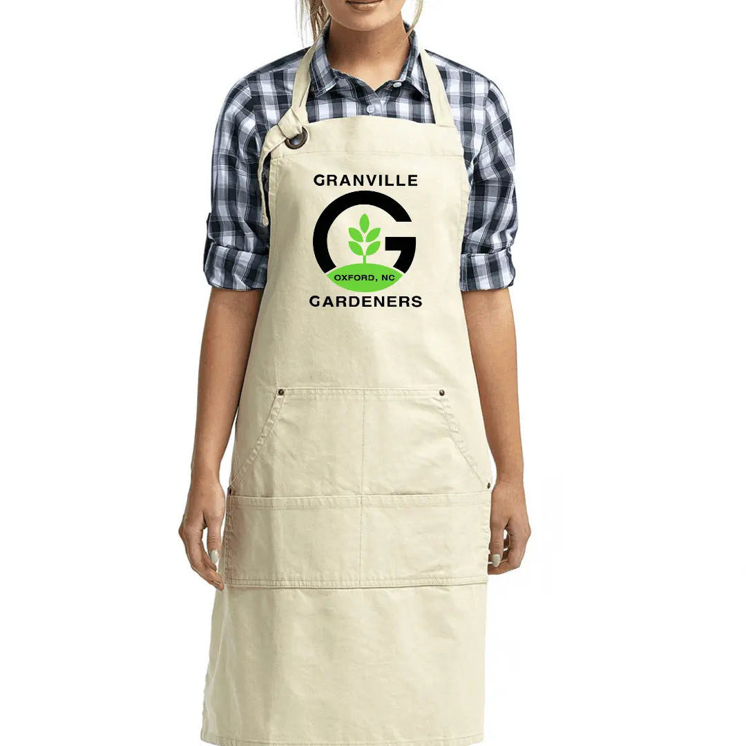 Winks Design Studio LLC Granville Gardeners Canvas Apron with multiple front pockets, durable cotton fabric, ideal for gardening and outdoor work.