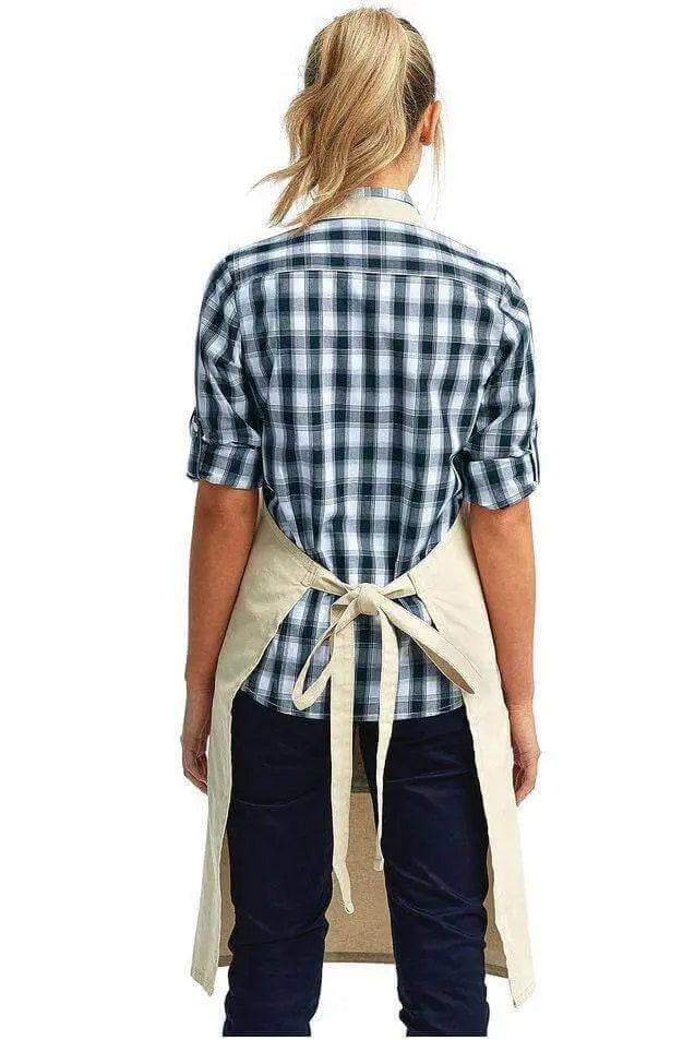 Winks Design Studio LLC "She Works Hard For The Honey" apron with adjustable neck strap and front pocket, black and white design.