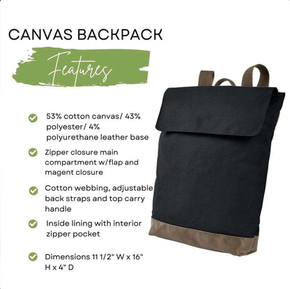 GCBA Large Canvas Backpack - Winks Design Studio,LLC