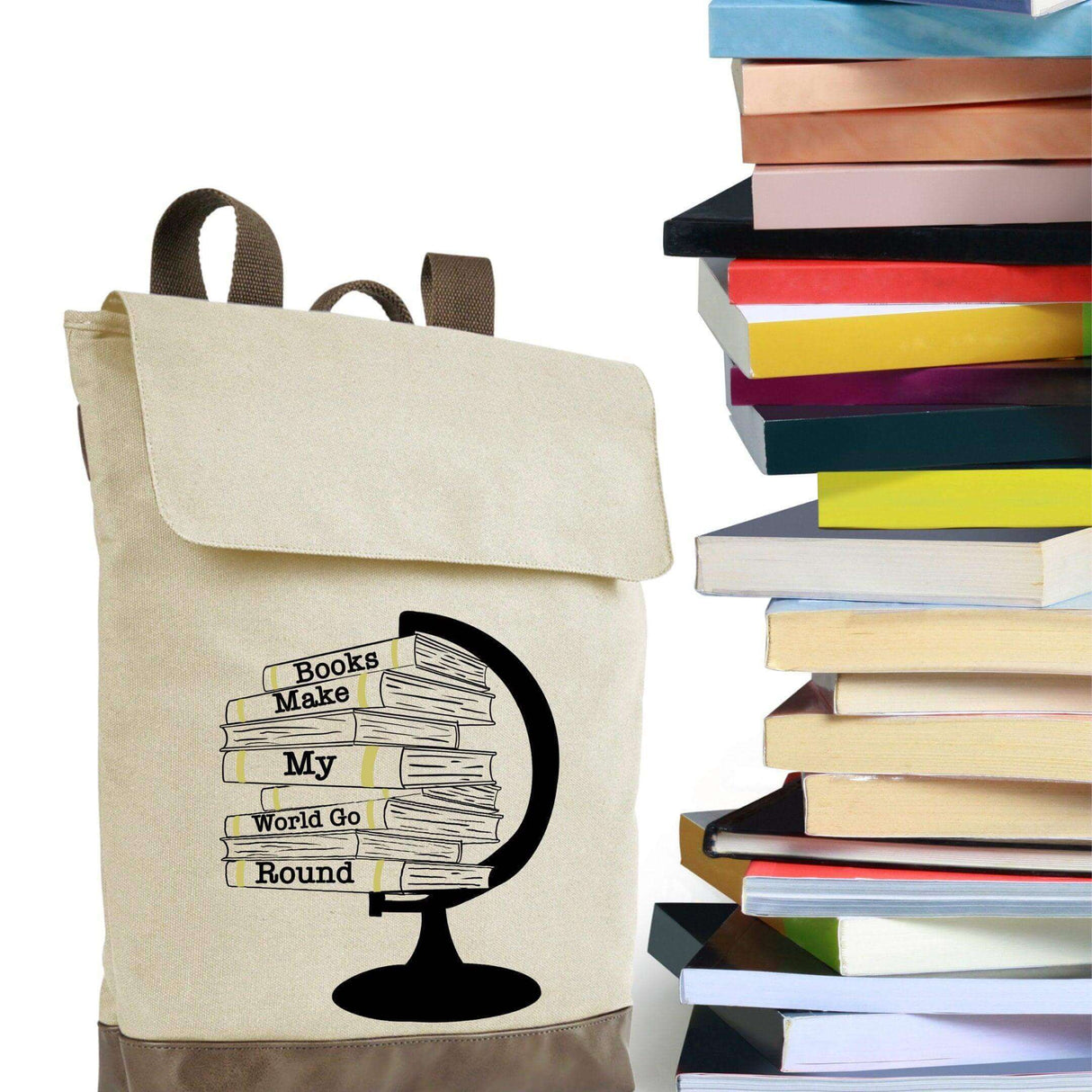 Books Make My World Go Round Backpack - Winks Design Studio,LLC