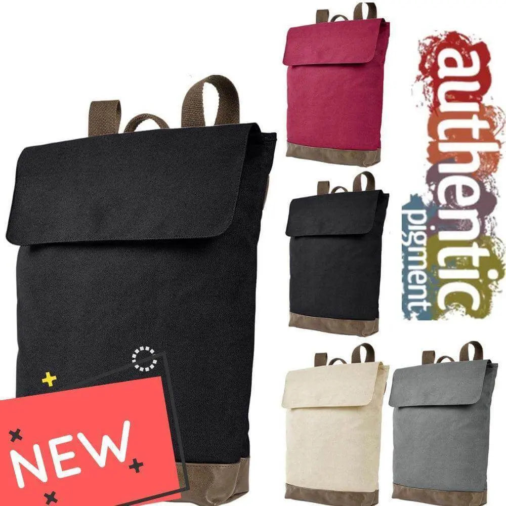 Granville Gardeners large canvas backpack by Winks Design Studio, LLC, with sturdy straps and spacious main compartment.