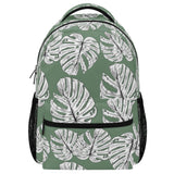 Green Monstera Leaves Backpack - Winks Design Studio,LLC