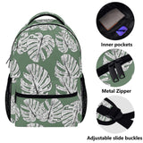 Green Monstera Leaves Backpack - Winks Design Studio,LLC