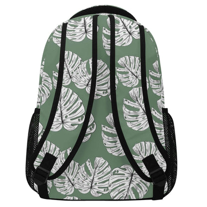 Green Monstera Leaves Backpack - Winks Design Studio,LLC