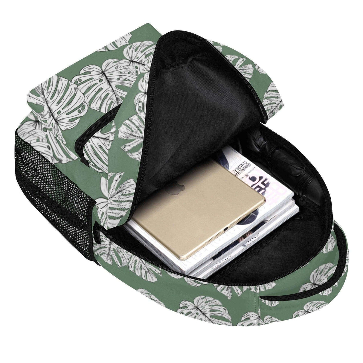 Green Monstera Leaves Backpack - Winks Design Studio,LLC