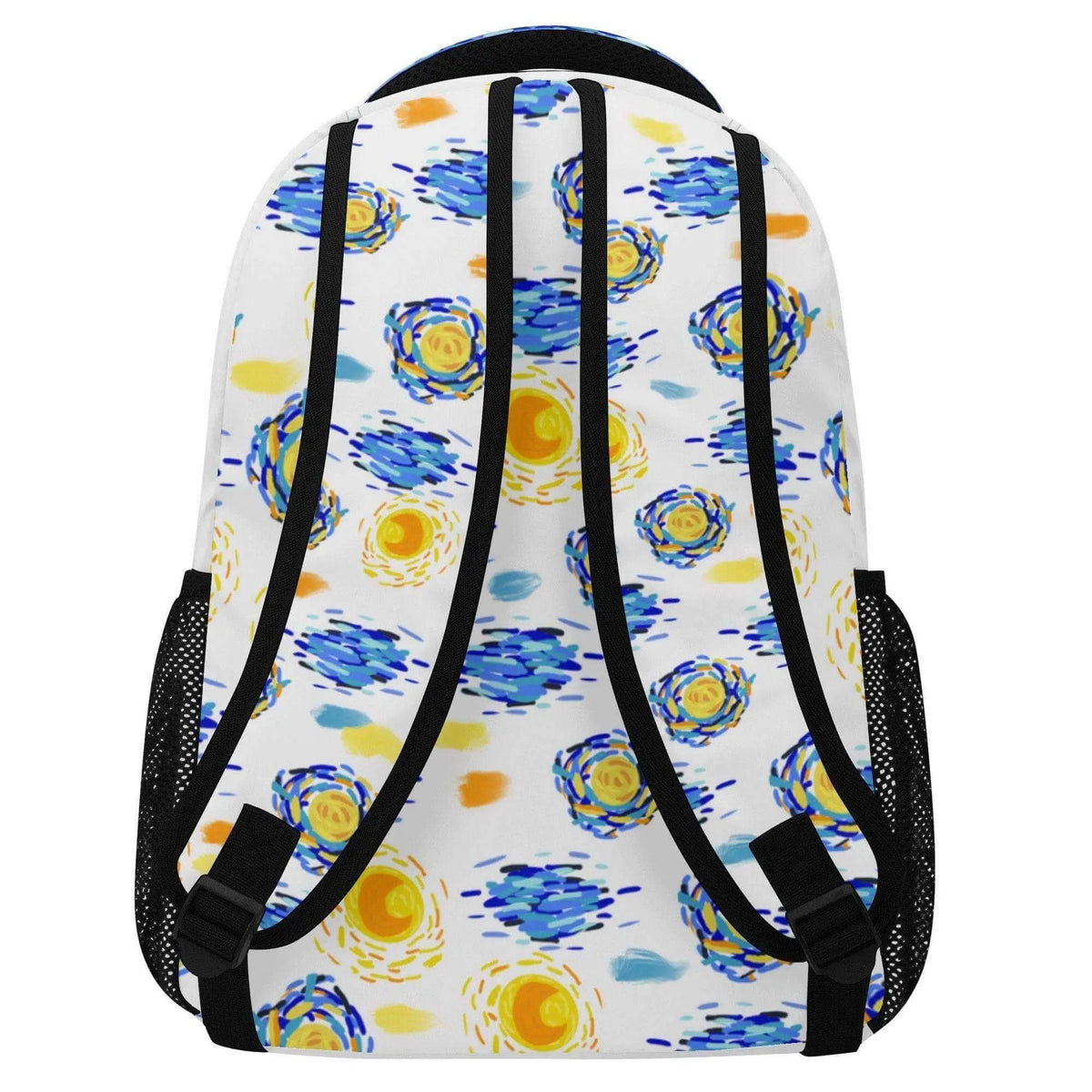Winks Design Studio, LLC The Starry Night backpack with a vibrant starry night sky print and adjustable shoulder straps.
