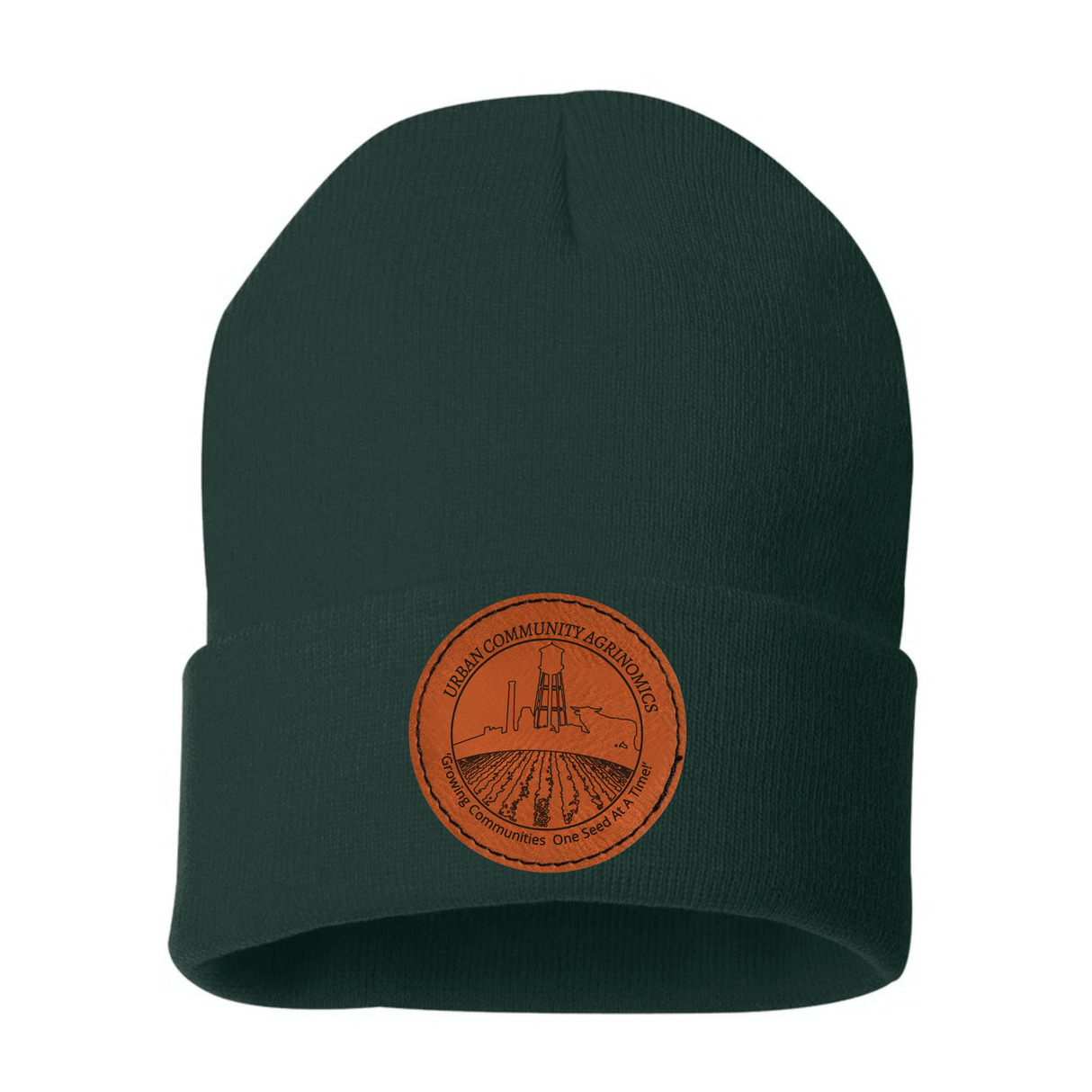 UCAN Leather Patch Beanie - Winks Design Studio,LLC