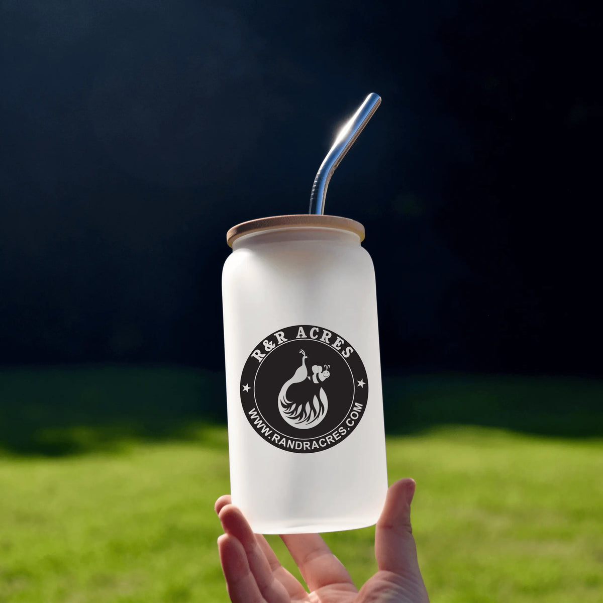 Winks Design Studio LLC 16oz frosted glass beer can with R &amp; R logo and multiple design options